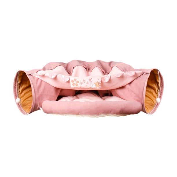 Túnel para gatos con juguete, acogedor escondite, casa para gatos, cueva, nido para gatos, túnel de juego, cama para gatos, túnel para mascotas para Rosa