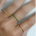 thumbnail image 3 of Minimalist Emerald Stacking Eternity Band Wedding Anniversary Statement 925 Sterling Silver Yellow Gold Plated Gemstone Jewelry For Women Gift, 3 of 5
