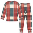 thumbnail image 2 of FORMRS Long Sleeve Top and Pants Pajama Set for Niños 2-Piece Sleepwear, Sizes 18M-8Y, Vibrant Red Tartan Pattern, 2 of 6