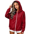 thumbnail image 3 of Fancifize Girls Cozy Fleece Hoodie Jacket Full Zip Long Sleeve Hooded Sweatshirt Teens Kids Fall Lightweight Tops with Pockets, 3 of 7