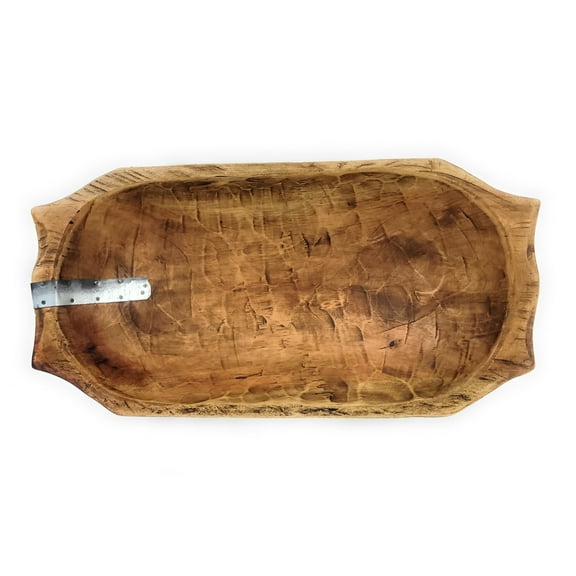 18.5"- 20" Long Industrial Rustic Dough Bowl With Handles - Industrial Dough Bowl- The Industrial Big Horn