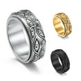 thumbnail image 4 of Qarigey Anillo de banda grabado en capas, disfraz de aniversario, fiesta, nudillo, moda, pareja, hombres, joyería, vacaciones, regalos personalizados, Type3 NO3 Qarigey AP010083-09B, 4 of 6