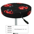 thumbnail image 4 of Balery Beautiful Red Ladybug Velvet Round Bar Chair Cushion Cover Adjustable, Protects From Scratches And Stains, Soft & Washable Ideal For Wooden And Metal Stools - 12 Inch, 4 of 7