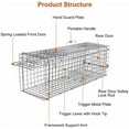 thumbnail image 4 of Humane Animal Cage Trap - Collapsible Galvanized Steel Live Cage Trap for Raccoons, Groundhogs & Stray Cats, 24"x8"x7", Indoor/Outdoor Use (Catch & Release), 4 of 7