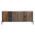 thumbnail image 2 of Greystone and Black Powdercoat Industrial Wood Four Door Credenza, 2 of 5
