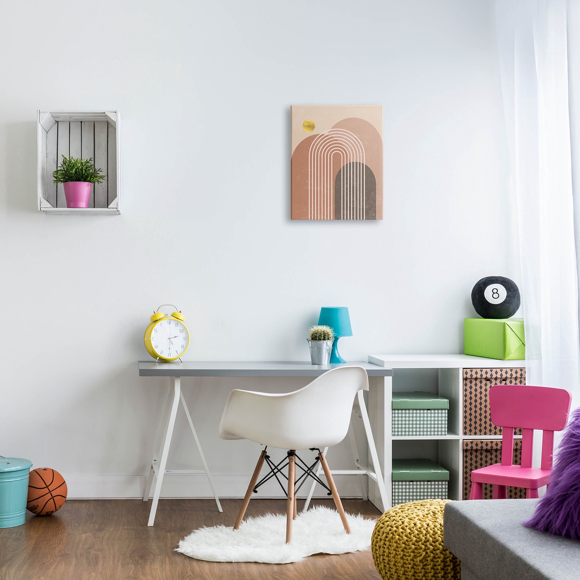 Stupell Industries Geometric Abstract Arch Shapes Graphic Art Gallery Wrapped Canvas Print Wall Art, Design by Caroline Alfreds