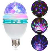 FZFLZDH Color Rotating Bulb, RGB Color Changing Party LED Bulbs Colored LED Strobe Light Bulb Multi Crystal Stage Lights for Disco, Birthday Party Club Bar, for Indoor & Outdoor Parties, Photography