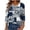 U Navy, variant on 3/4 Sleeve Tops for Women Dressy Women's Fashion Non Positioning Printed T-Shirt 3/4 Sleeves Blouse V-Neck Casual Loose Top Pink XXL