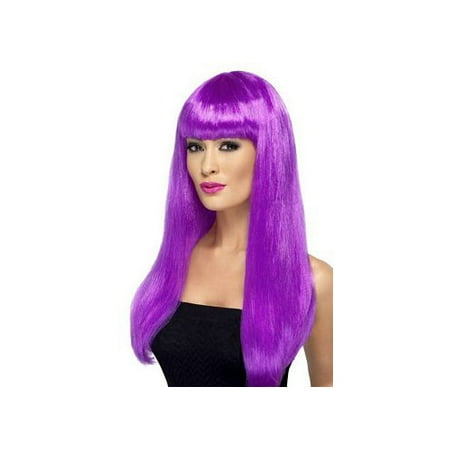 Long Straight Plum Wig 42424 Smiffy's Purple