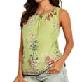 thumbnail image 2 of HOMBOM Womens Tank Tops Floral Summer Yellow Loose Fit T Shirts for Women Chiffon, 2 of 7