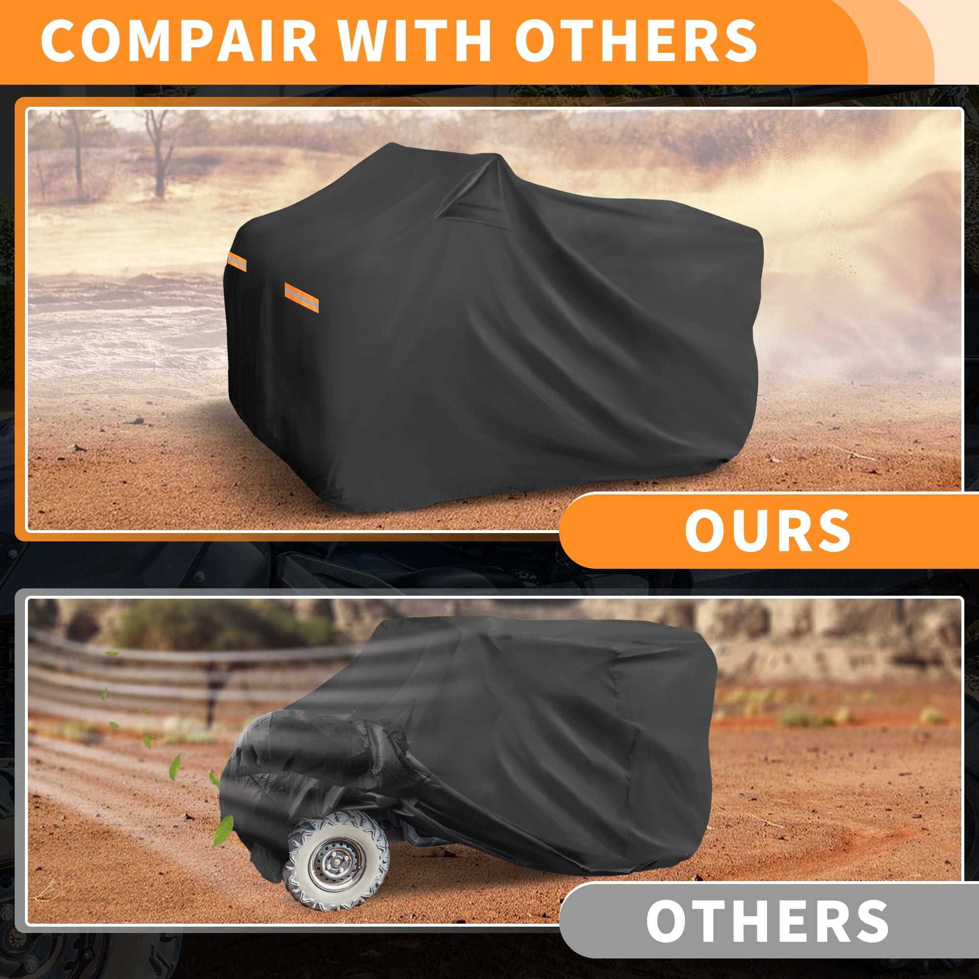 Unique Bargains 210D-PU ATV Quad Cover Black for Yamaha Grizzly 700 EPS 2017-2024
