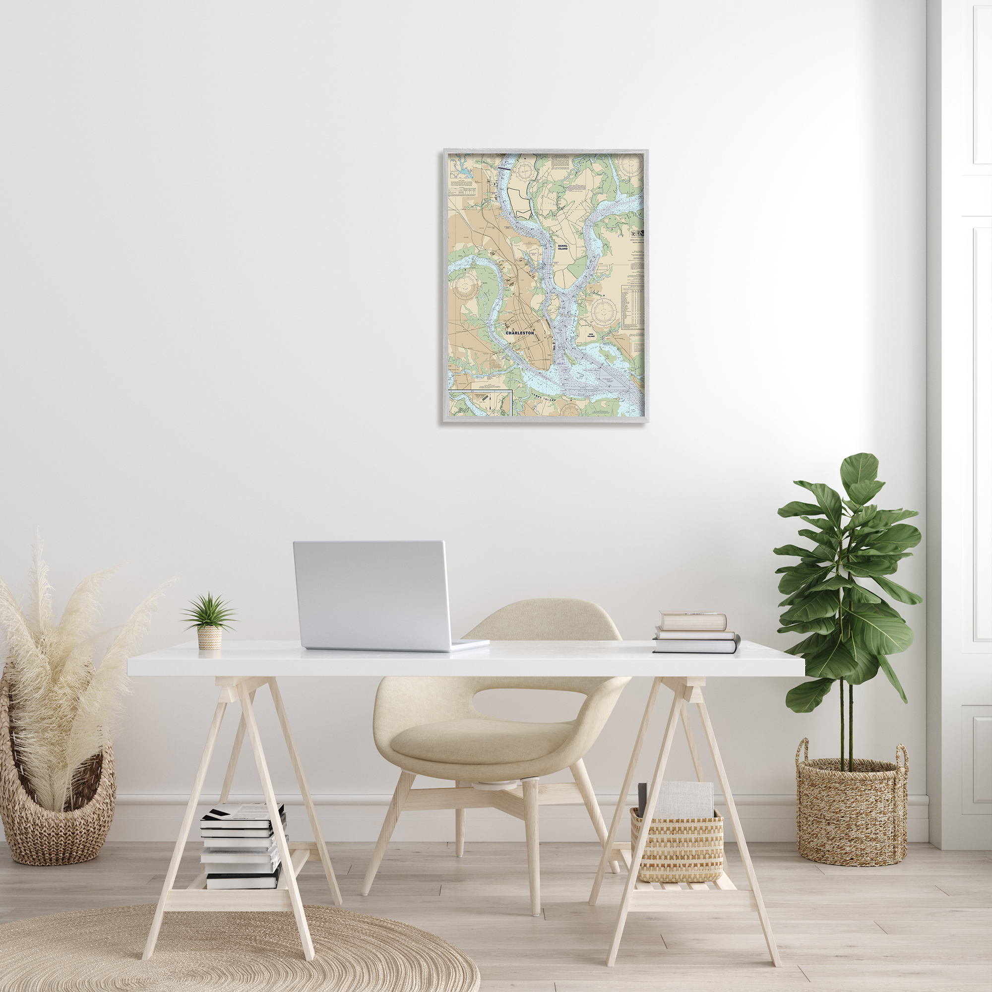 Stupell Industries Charleston South Carolina Nautical Map Daniel Island, 24 x 30, Designed by Daphne Polselli