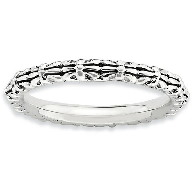 Stackable Expressions - Sterling Silver Antiqued Ring - Walmart.com