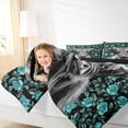 thumbnail image 4 of jejeloiu Teal Rose Cow 7-Piece Twin Bedding Sets Kids,Western Print Bedding Comforter Set,Reversible, 4 of 7