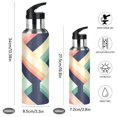 thumbnail image 2 of Yayeee 33oz Insulated Water Bottle Double Wall Stainless Steel with Flip Straw Lid, Green Stripes, 2 of 7