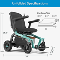 thumbnail image 2 of Robooter E40: Portable Electric Wheelchair for Adults, Foldable Lightweight Airline-Friendly Design, Extended Range for Everyday Use and Travelling - Motorized Power Chair supporting up to 330 lbs, 2 of 7