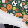 thumbnail image 3 of Oversized Wearable Blanket Hoodie,Baseball Football Pattern Sherpa Blanket Hoodie with Super Pockets,Super Warm Fuzzy Pullover for Women & Men, 3 of 6