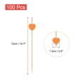 thumbnail image 2 of Uxcell 100Pcs Palillos de cóctel en forma de corazón de bambú para bebidas, alimentos y frutas, Naranja, 2 of 6