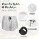 thumbnail image 4 of Balery Silver Glitter Pantalones cortos deportivos para mujer con forro y dos bolsillos, elásticos, para entrenamiento, gimnasio, yoga-Large, 4 of 7