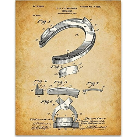 Horse Shoe Patent Art Print - 11x14 Unframed Patent Print - Great Stable Decor or Gift for