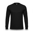 thumbnail image 3 of Men’s American Flag Heavyweight Long Sleeve T-Shirt – 100% Cotton Loose Fit Black Workwear Crew Neck Tee, 3 of 3