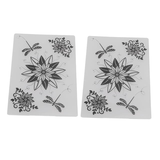 Plantilla de grabado en relieve, moldes de plantillas para manualidades DIY con diseño en relieve, patrones bonitos y prácticos, para hacer tarjetas, invitaciones, 2 uds.