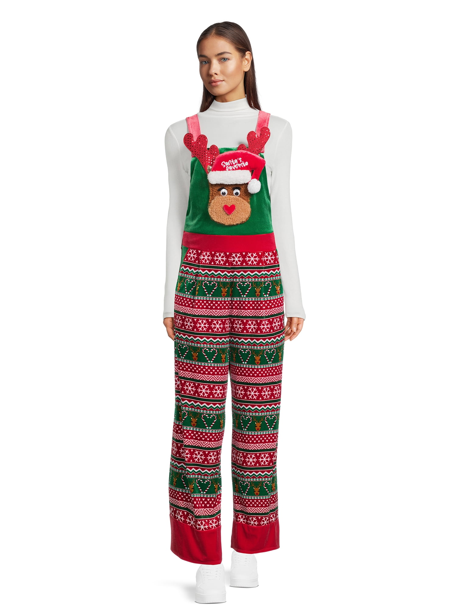 No Boundaries Juniors Rudolph Christmas Jumpsuit Sizes XS 3XL