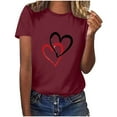 thumbnail image 2 of Yotami Women's Love Plus Size Tshirt Valentine's Day Round Neck Summer Short Sleeve Heart Print Casual Tshirt Gift for Her, 2 of 3