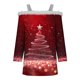 thumbnail image 4 of Puntoco Camiseta con estampado navideño de hombros descubiertos y estilo casual para mujer, 4 of 5