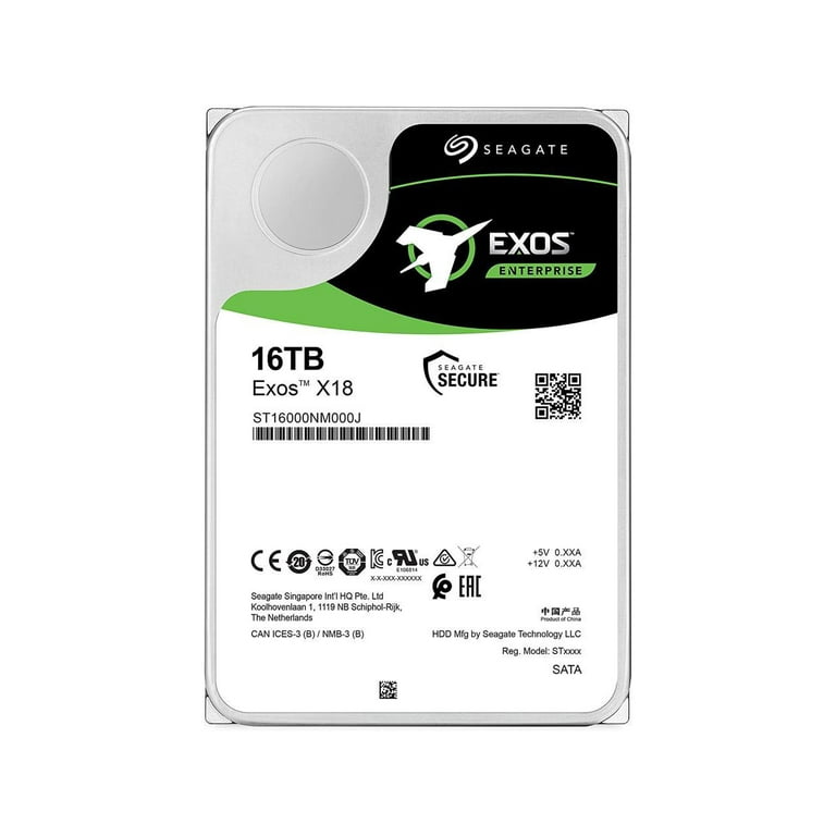 Seagate Exos 16TB Enterprise Hard Drive, SATA 6Gb/s, 7200