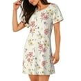 thumbnail image 2 of Haiem Floral Print Women’s Short-sleeved Nightdress – Comfortable and Loose-Fit Sleepwear, Soft Cotton Sleep Shirt for Relaxing, Casual Nightdress, 2 of 6