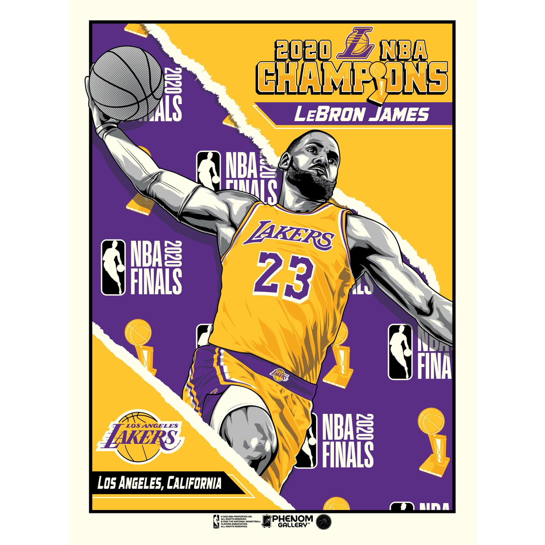 Lebron James Los Angeles Lakers 2020 Nba Finals Champions 18 X 24 Serigraph Walmart Com Walmart Com