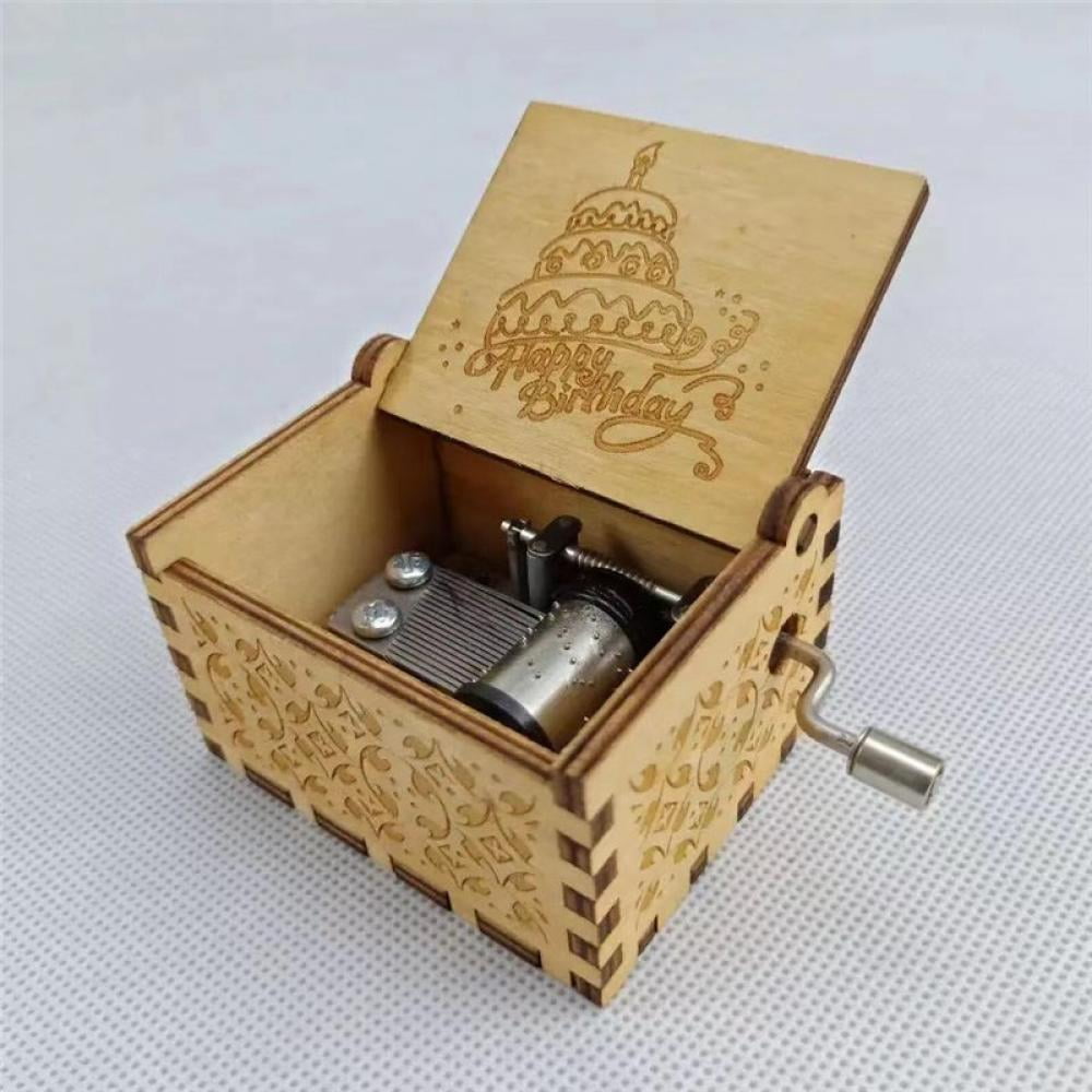 Music Box You are My Sunshine, Hand Crank Musical Box Carved Wooden