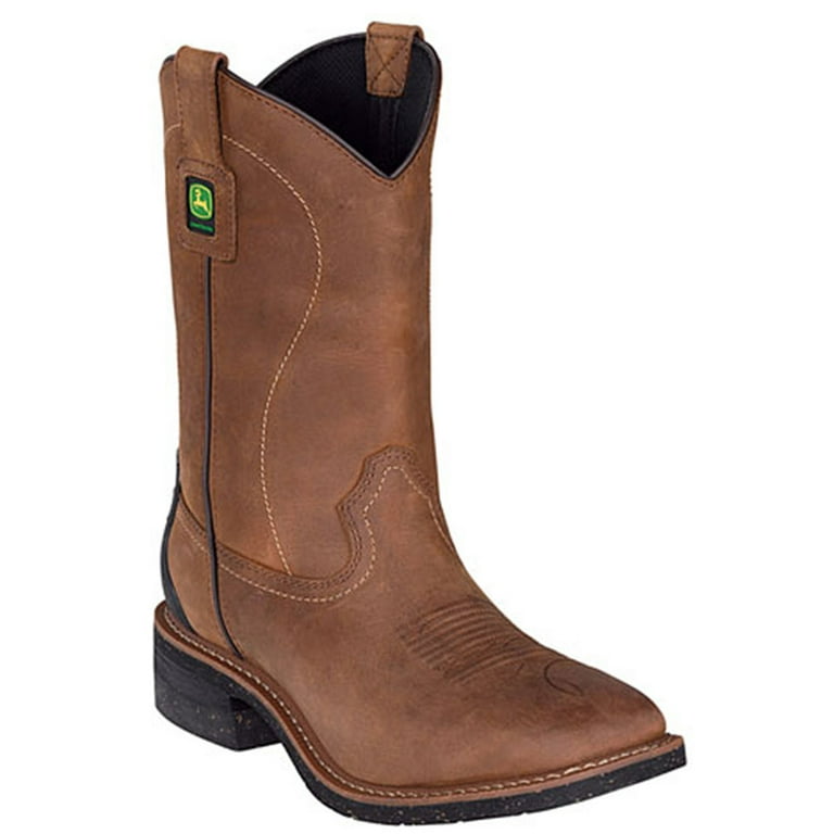 John Deere Men s 11 BROAD Pull On Tan Work Boot 13 W Walmart