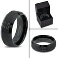 thumbnail image 4 of Tungsten Hugs Kisses XOXO Hearts Love Band Ring 8mm Men Women Comfort Fit Black Beveled Edge Brushed Polished, 4 of 4