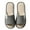 Grey, variant on Cotton Linen Slippers, Striped House Shoes with Anti Slip Comfort for Indoor Daily Wear (Navy, 8-8.5)