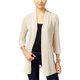 thumbnail image 1 of JM Collection suéter tipo cárdigan texturizado con frente abierto para mujer, beige, extragrande, 1 of 1