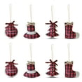 thumbnail image 2 of Juego de colgantes de campana de Feliz Navidad, decoración de adornos, medias no tejidas, decoración de patio de granja, niños, niñas, niños a cuadros, 8 piezas Scienceny  HA009163-01, 2 of 6