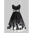 thumbnail image 1 of Vestido de invierno de Navidad para mujer, elegante vestido de manga larga abullonada con cuello de piel sintética, traje Midi para fiesta de Navidad y Año Nuevo, 1 of 4