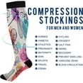 thumbnail image 2 of Coolnut 2 Pack Fashion Print Compression Socks for Women Men, Knee High Stockings for Athletic Sports,Running,Travel, 2 of 7