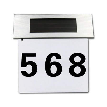 

Tnjskce Solar House Number Plaque Light 4 LED Stainless Steel Solar Doorplate Number Lamp IP44 Waterproof Outdoor Address Plaque Light Solar Motion Sensor Light for Gate Fence Wall Yard