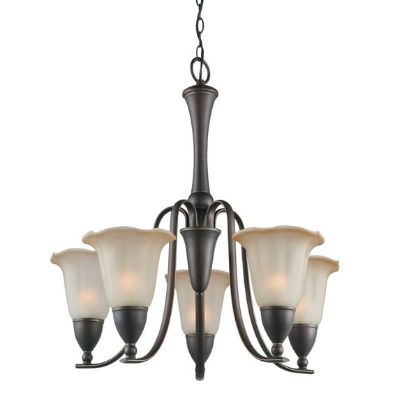 Woodbridge Lighting Kingston 5-light Steel & Glass Chandelier in Bronze