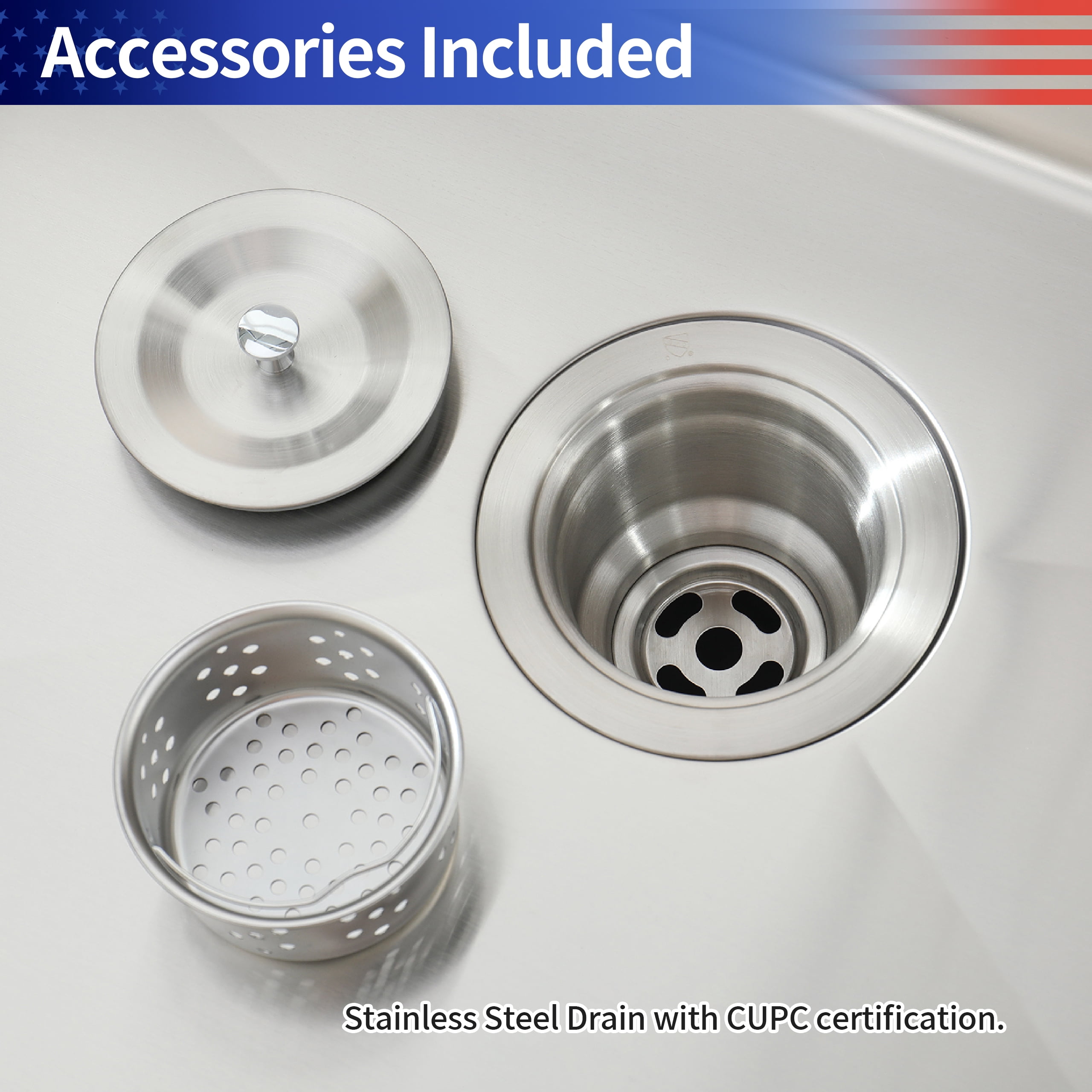 18-in Undermount Stainless Steel Kitchen Sink Single Bowl 16 Gauge Brushed Nickel Handmade Sink with Drain And Hooks