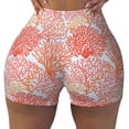 thumbnail image 2 of Uemuo Corals Pattern Women Workout Impact Shorts Scrunch Butt Lifting Gym Shorts Seamless Booty Biker Shorts-Medium, 2 of 8