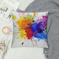 thumbnail image 2 of Leisuo Decorative Throw Lumbar Pillow Covers Cushion Case Orange Color Multicolored Watercolor Blot for Your Abstract Vibrant Splattered Brush Pillowcase for Couch Sofa Bed, 2 of 5