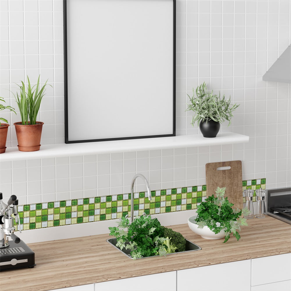 18pcs 3D Self-Adhesive Mosaic Tile Sticker Kitchen/Bathroom Wall Stickers Decor 