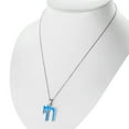 thumbnail image 6 of My Daily Styles 925 Sterling Silver Women’s Simulated Blue Opal Hebrew Chai (Life) Pendant Necklace with 16”-18" Adjustable Silver Cable Chain, 6 of 7