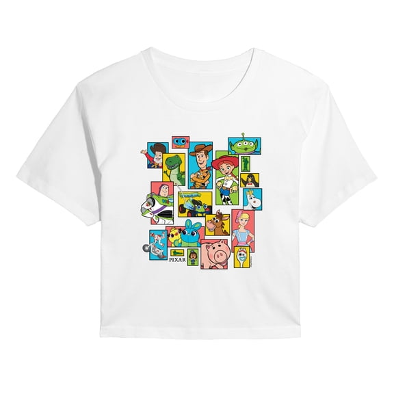Toy Story 4 - Buzz, Woody, And Friends - Juniors Cropped Short Sleeve Graphic T-Shirt
