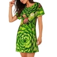 thumbnail image 2 of Yiaed Cactus And Succulents Print Women's Loose-Fit Short Sleeve Nightgown, Soft and Comfortable Sleep Dress for Relaxation and Sleepwear, 2 of 6