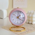 thumbnail image 5 of Reloj de escritorio pequeño de diseño sencillo y bonito Retro, luz nocturna, silencioso, sin tictac, niños, dormitorio, viajes, mesita de noche, 5 of 5